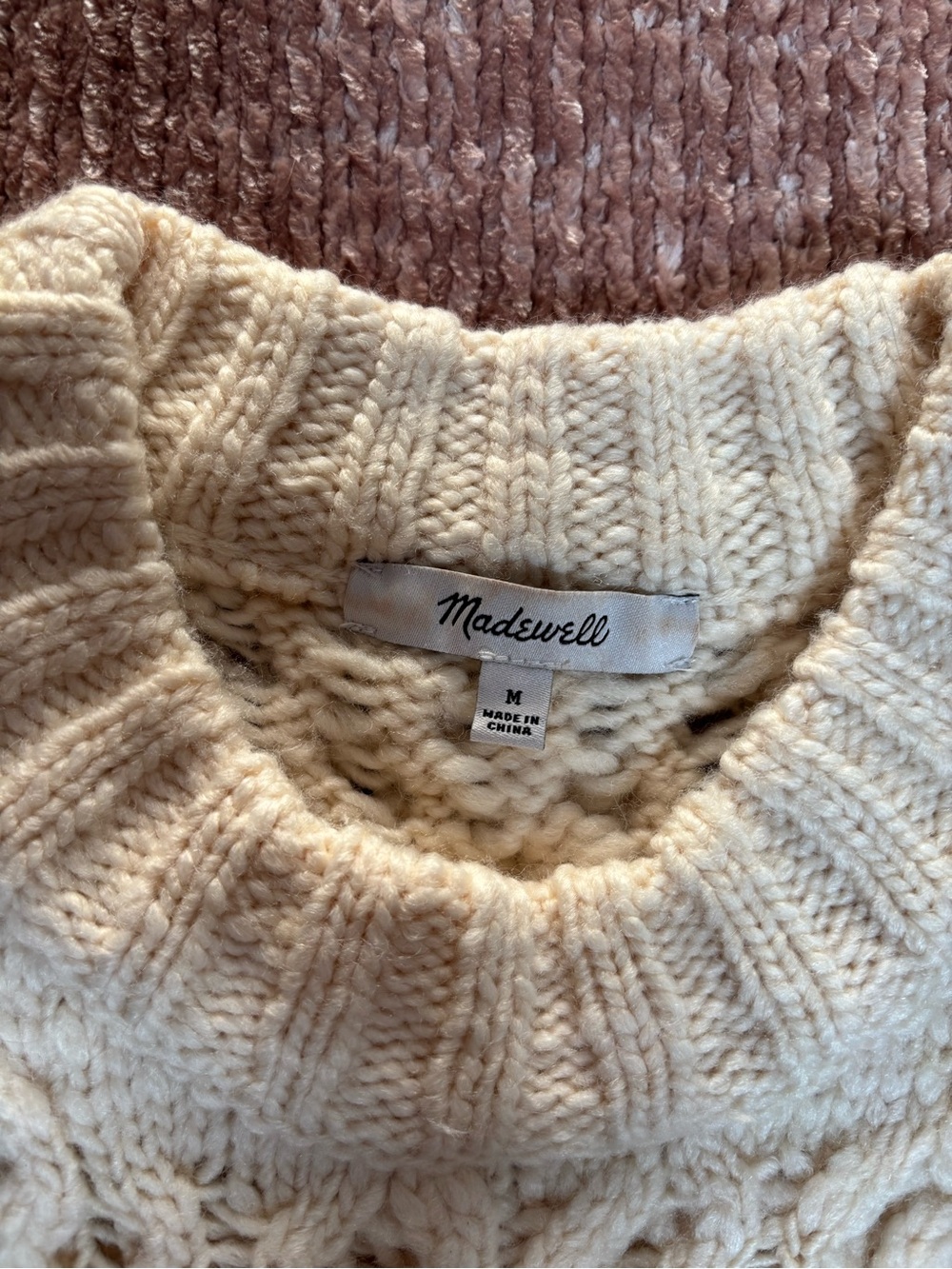 Madewell Cream Cable Knit Sweater - Picture 2 of 3